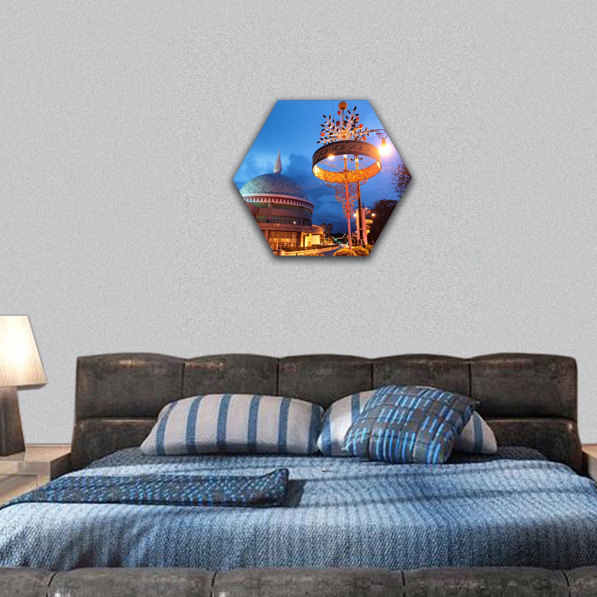Museum of the insignia Royal House of Bruneiim in Asia hexagonal canvas wall art