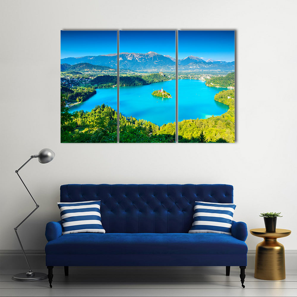 Bled Lake panorama Slovenia Europe Multi panel canvas wall art