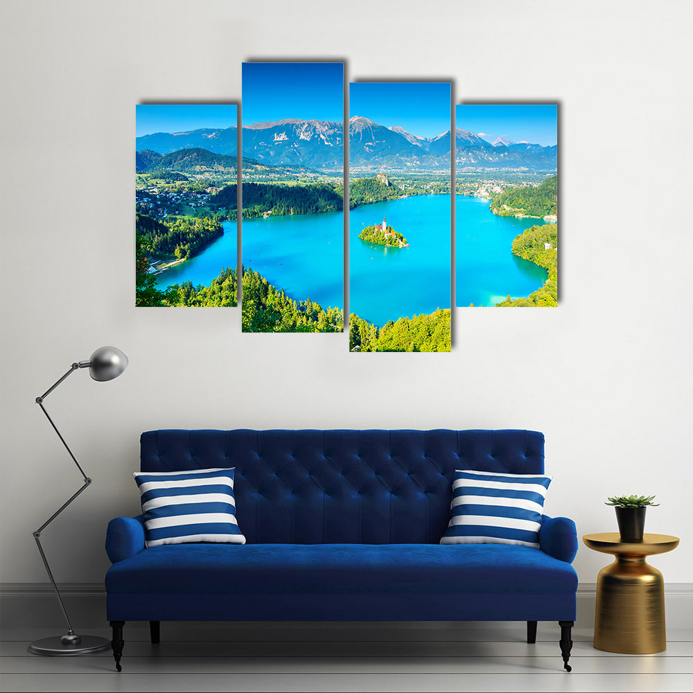 Bled Lake panorama Slovenia Europe Multi panel canvas wall art