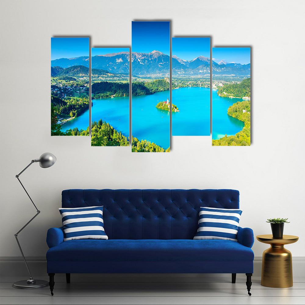 Bled Lake panorama Slovenia Europe Multi panel canvas wall art
