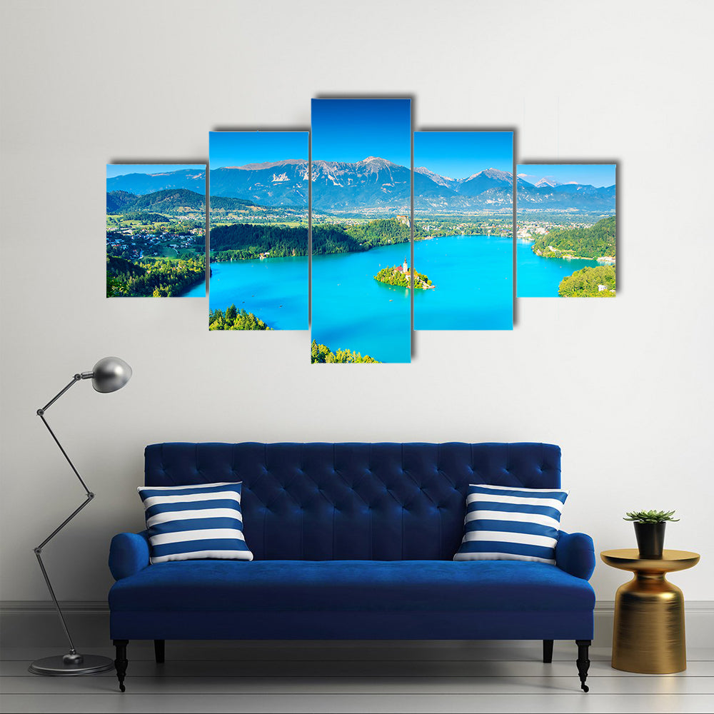 Bled Lake panorama Slovenia Europe Multi panel canvas wall art