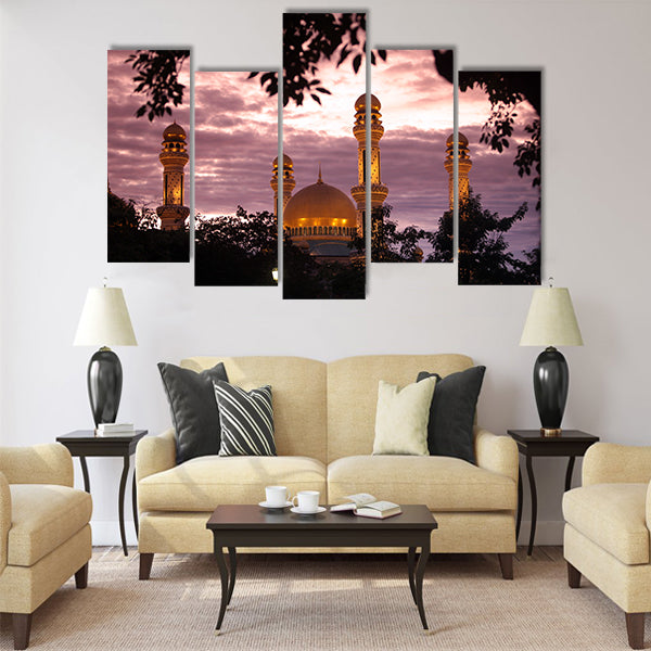The Jame Asr Hassanal Bolkiah Mosque Multi panel canvas wall art