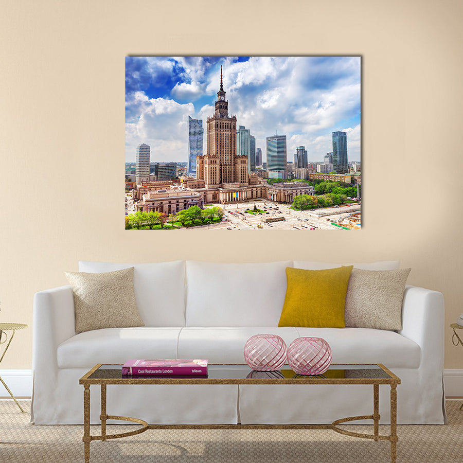 Warsaw, Poland Aerial view Multi panel canvas wall art