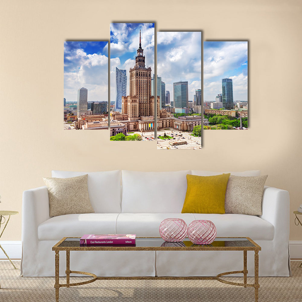 Warsaw, Poland Aerial view Multi panel canvas wall art