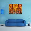 Decorated Interior Of A Buddhist Shrine In Shanghai, China Multi Panel Canvas Wall Art