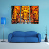 Decorated Interior Of A Buddhist Shrine In Shanghai, China Multi Panel Canvas Wall Art