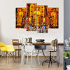 Decorated Interior Of A Buddhist Shrine In Shanghai, China Multi Panel Canvas Wall Art