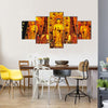 Decorated Interior Of A Buddhist Shrine In Shanghai, China Multi Panel Canvas Wall Art