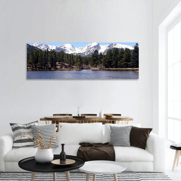 Peaceful Colorado mountains Panoramic Canvas Wall Art