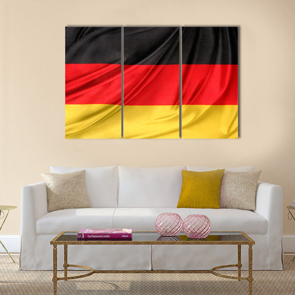 Silky German Flag Multi Panel Canvas Wall Art