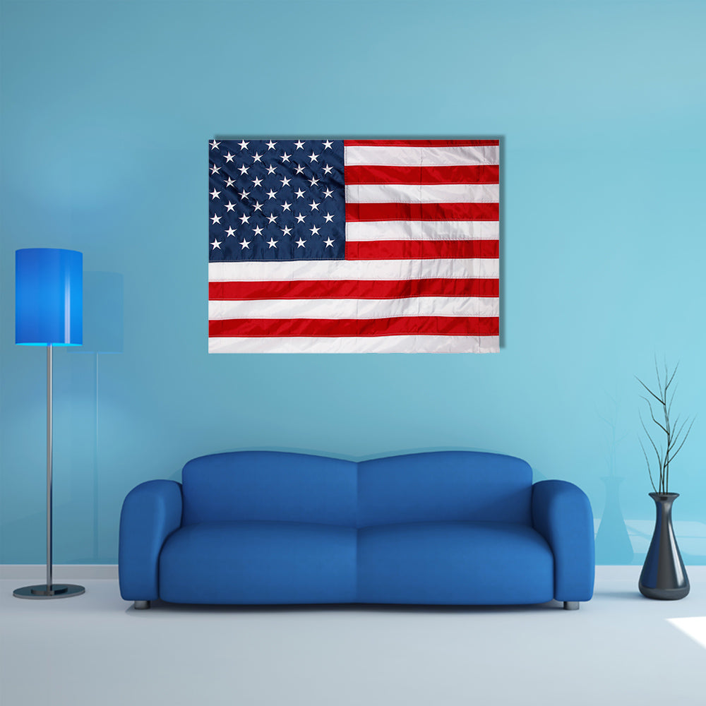 Close up of new American flag Multi panel canvas wall art