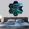 Land area in North America the night hexagonal canvas wall art