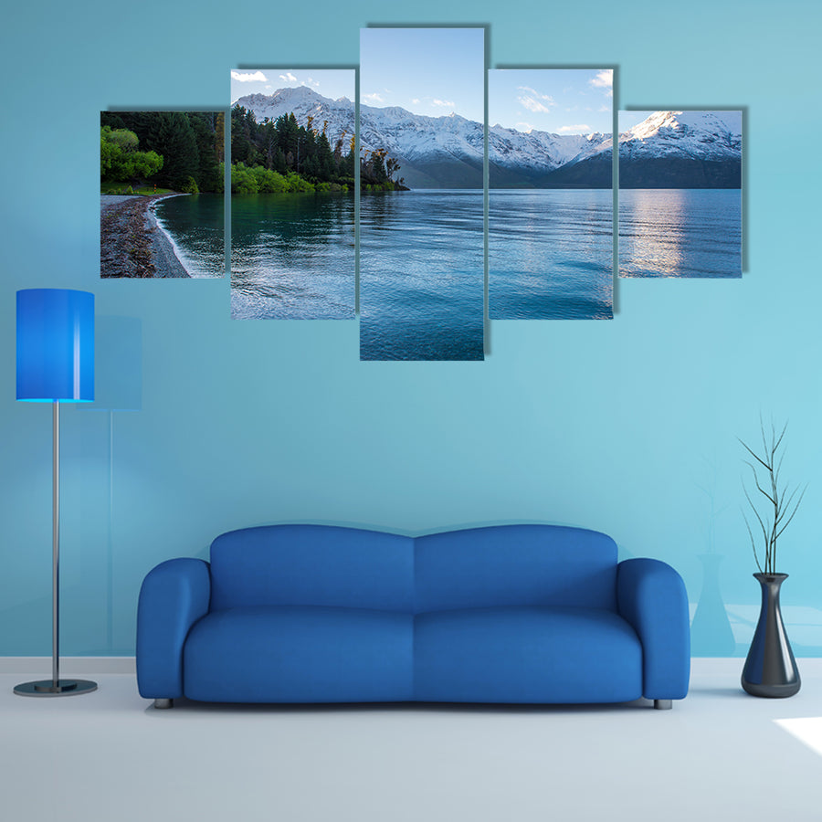 Dawn At Lake Wakatipu In Queenstown New Zealand Multi Panel Canvas Wall Art
