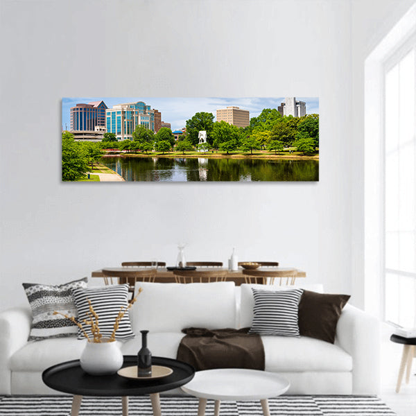Cityscape of downtown Huntsville, Alabama, Spring Park Panoramic Canvas Wall Art