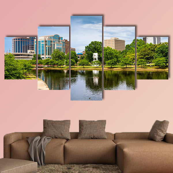 Cityscape scene of downtown Huntsville, Alabama, from Big canvas wall art