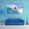 The Print Of A Surfing Wave At The Bali Island, Indonesia, Multi Panel Canvas Wall Art