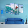 The Print Of A Surfing Wave At The Bali Island, Indonesia, Multi Panel Canvas Wall Art