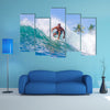 The Print Of A Surfing Wave At The Bali Island, Indonesia, Multi Panel Canvas Wall Art