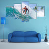 The Print Of A Surfing Wave At The Bali Island, Indonesia, Multi Panel Canvas Wall Art