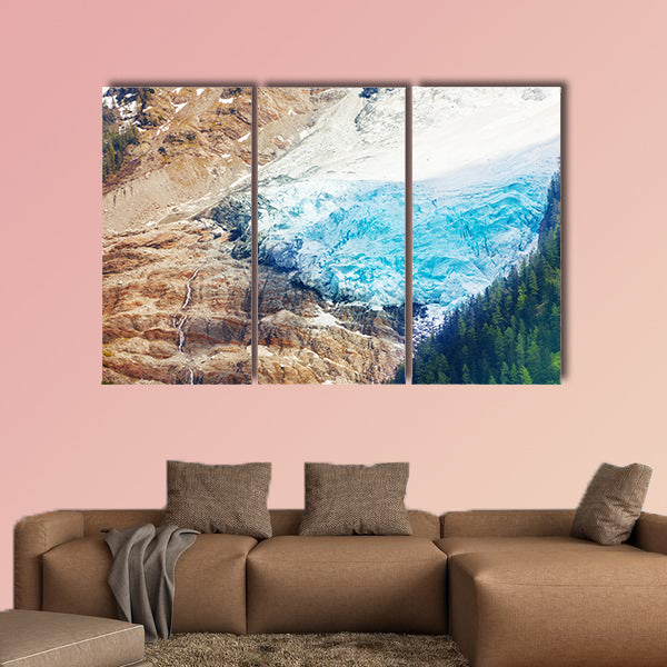Glacier view from the top near Mont Blanc, Alps multi panel canvas wall art