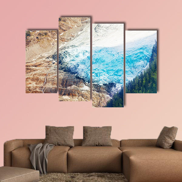 Glacier view from the top near Mont Blanc, Alps multi panel canvas wall art
