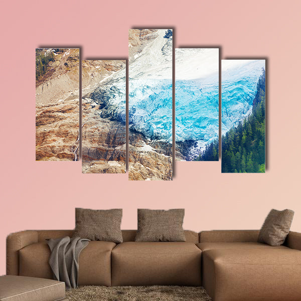 Glacier view from the top near Mont Blanc, Alps multi panel canvas wall art