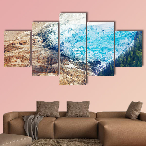 Glacier view from the top near Mont Blanc, Alps multi panel canvas wall art