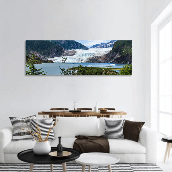 Mendenhall Glacier and Lake in Juneau, Alaska, USA Panoramic Canvas Wall Art