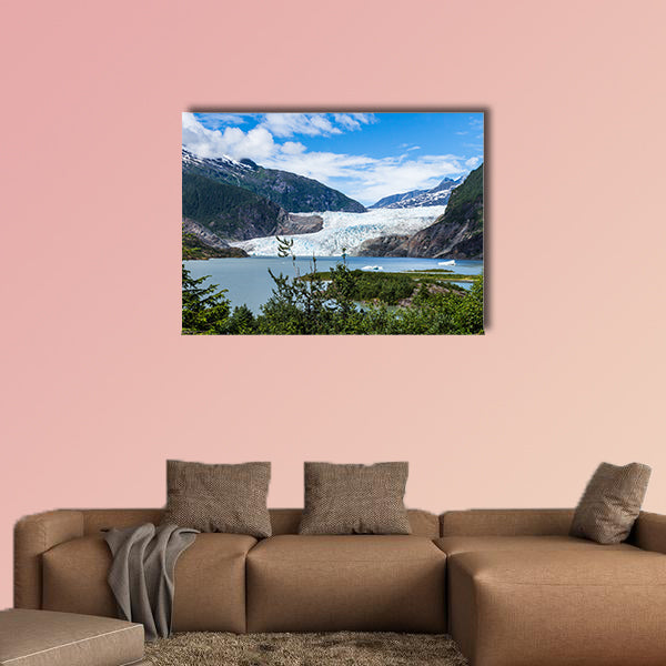 Mendenhall Glacier and Lake in Juneau, Alaska, USA in summer multi panel canvas wall art