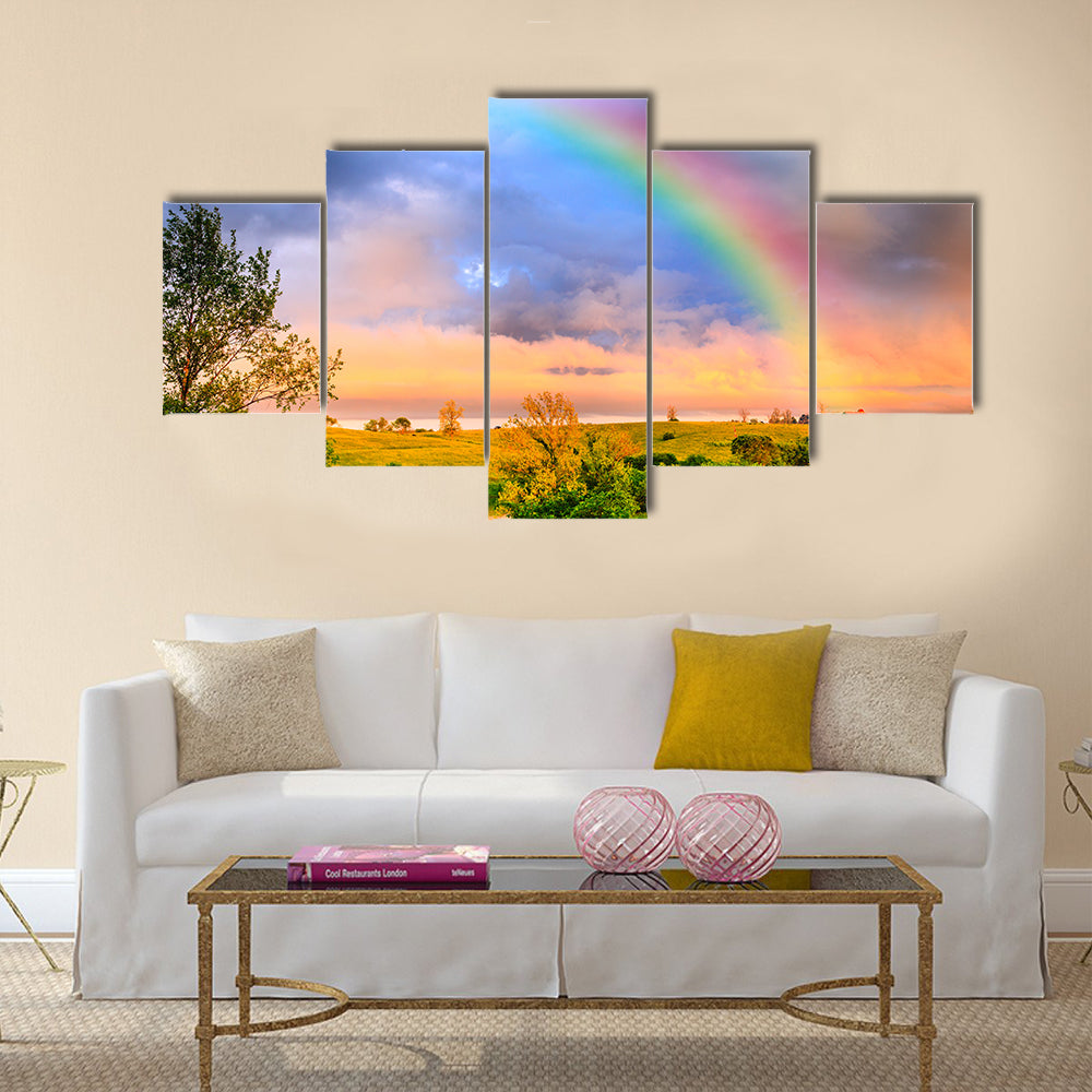 Kentucky countryside after storm Multi panel canvas wall art