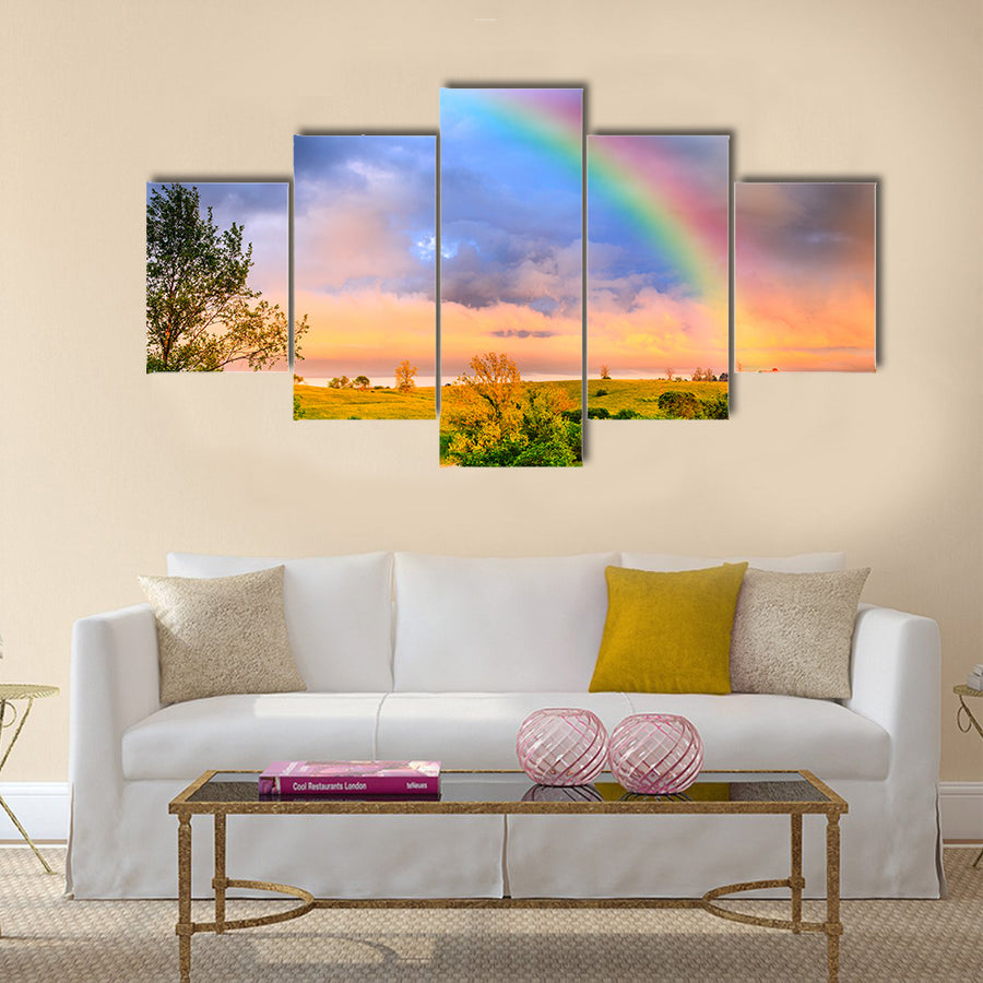 Kentucky countryside after storm Multi panel canvas wall art