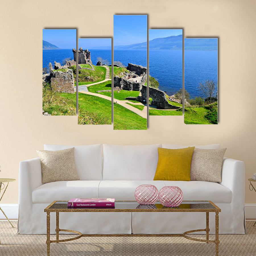 A flooded jetty in Derwent Water Lake District England multi panel canvas wall art