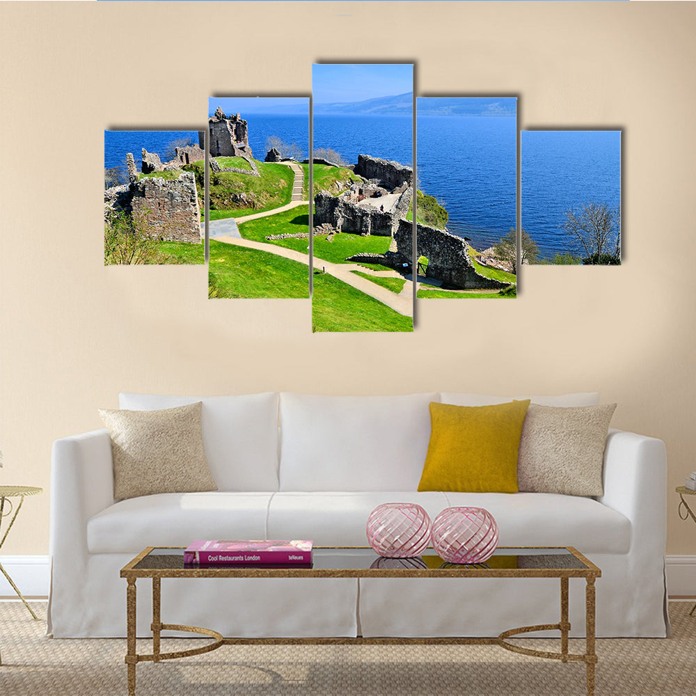 A flooded jetty in Derwent Water Lake District England multi panel canvas wall art