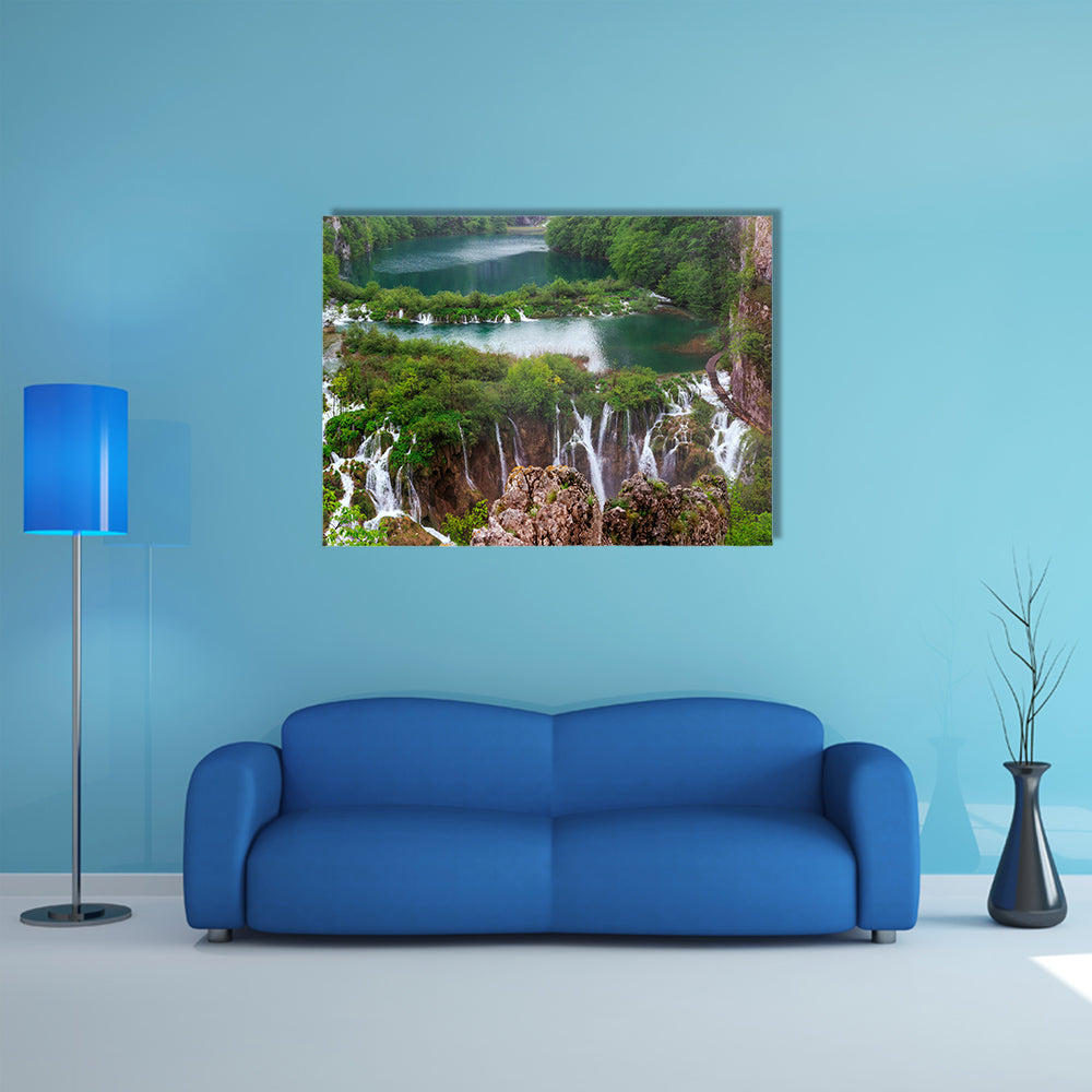 Waterfalls in Plitvice National Park, Croatia multi panel canvas wall art