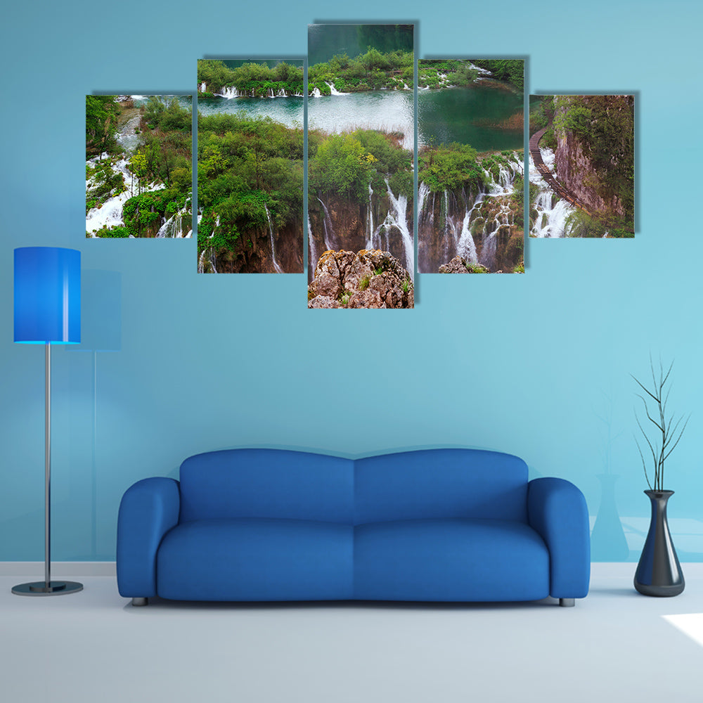 Waterfalls in Plitvice National Park, Croatia multi panel canvas wall art