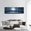 Moon rising over forest and meadow, north of Sweden panoramic canvas wall art