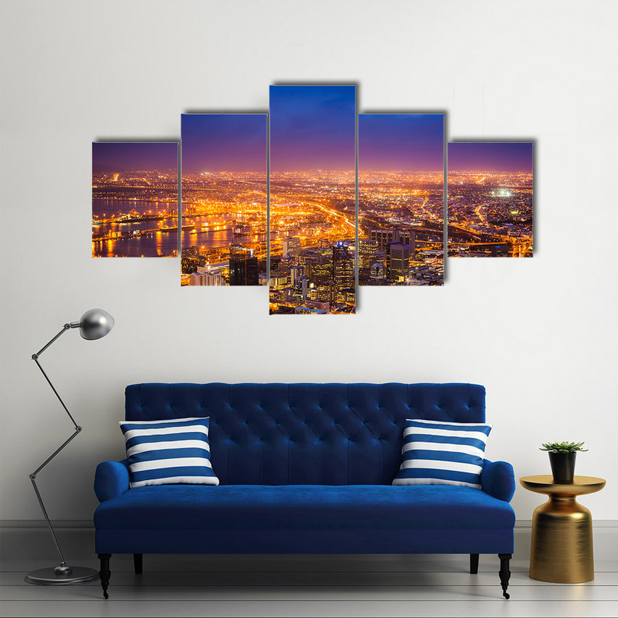 View of Cape Town at dawn, South Africa Multi panel canvas wall art