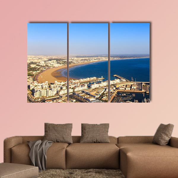 Panorama of the agadir-morocco, a view from the mountain wall art