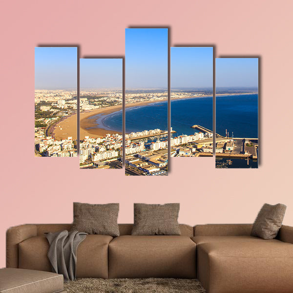 Panorama of the agadir-morocco, a view from the mountain wall art