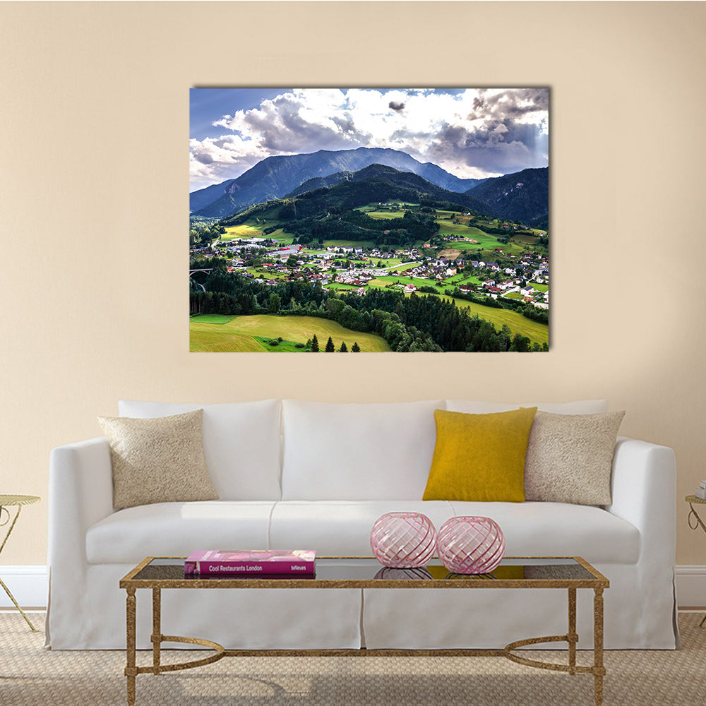 The Mountains of Shtiria, Austria, at summer, Central Alps Multi panel Canvas Wall Art