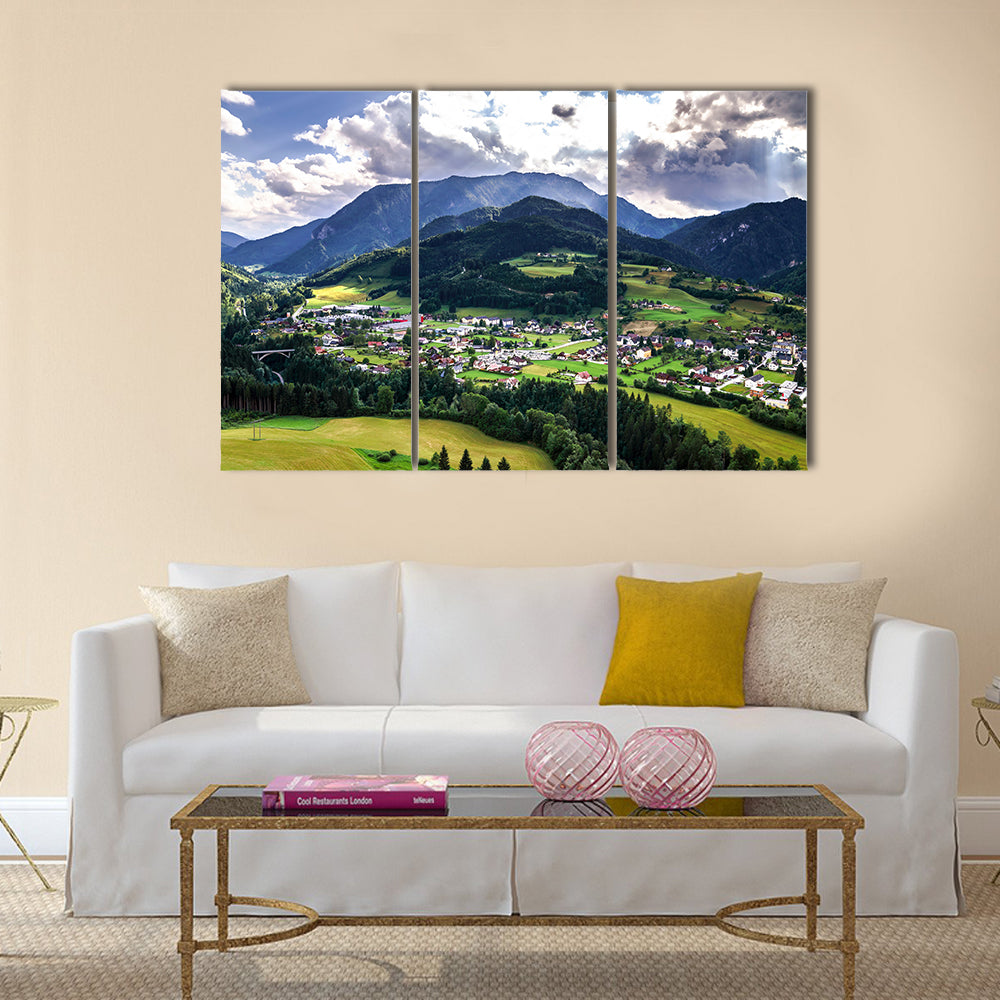 The Mountains of Shtiria, Austria, at summer, Central Alps Multi panel Canvas Wall Art