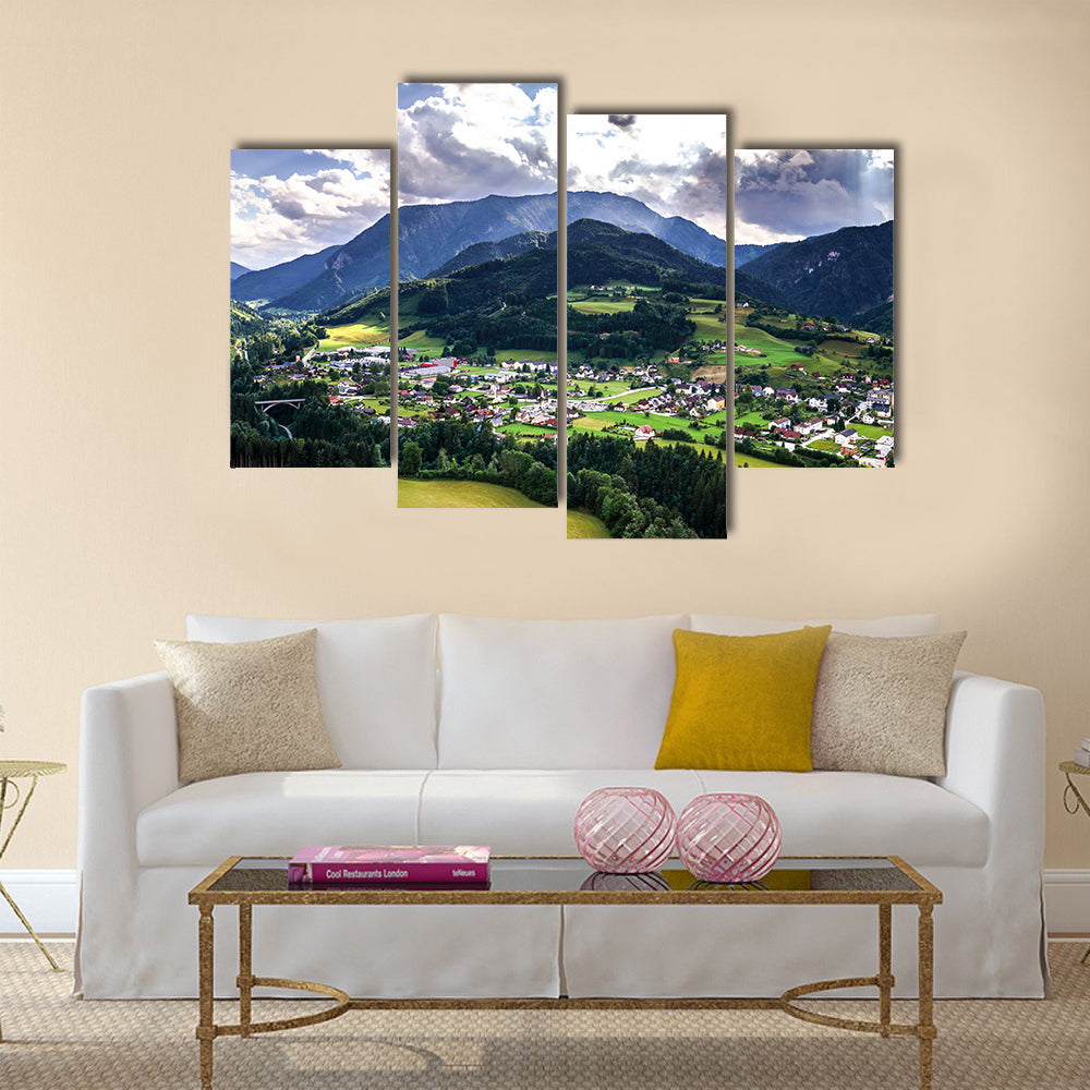 The Mountains of Shtiria, Austria, at summer, Central Alps Multi panel Canvas Wall Art