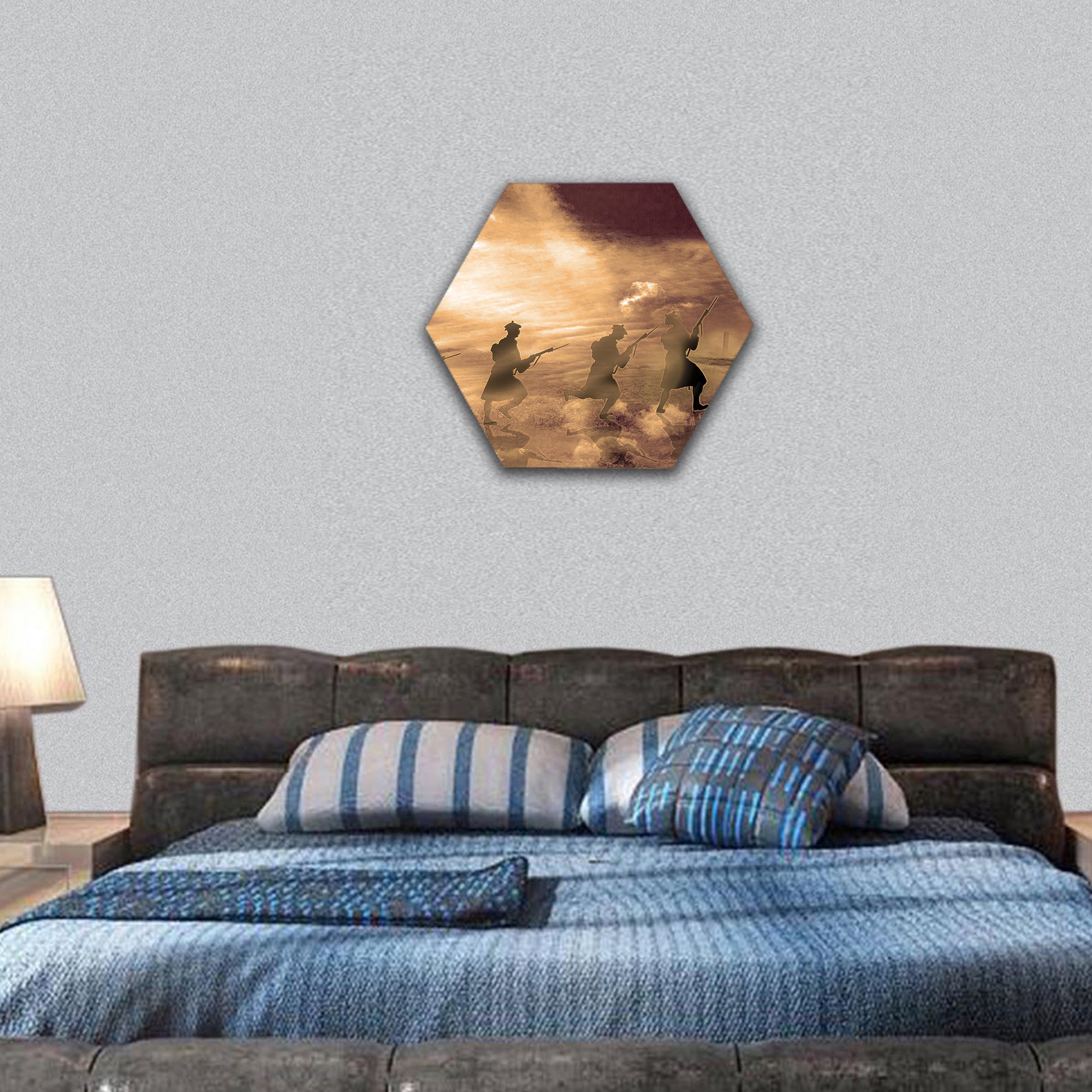 World war one in Belgium hexagonal canvas wall art