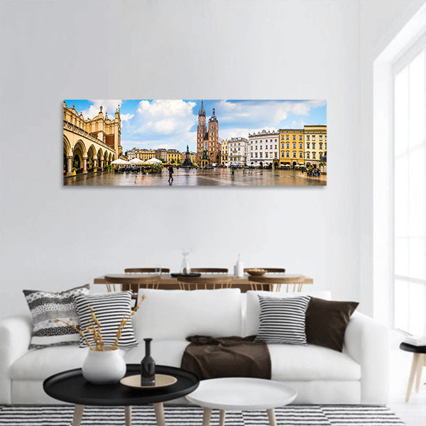 Krakow - Poland's historic center, architecture Panoramic Canvas Wall Art