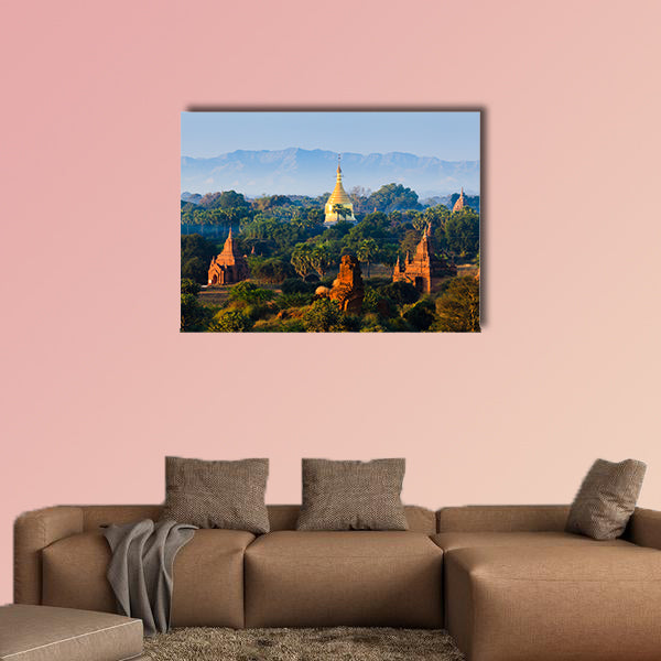 The Temples of, Bagan, Pagan, Mandalay, Myanmar multi panel canvas wall art