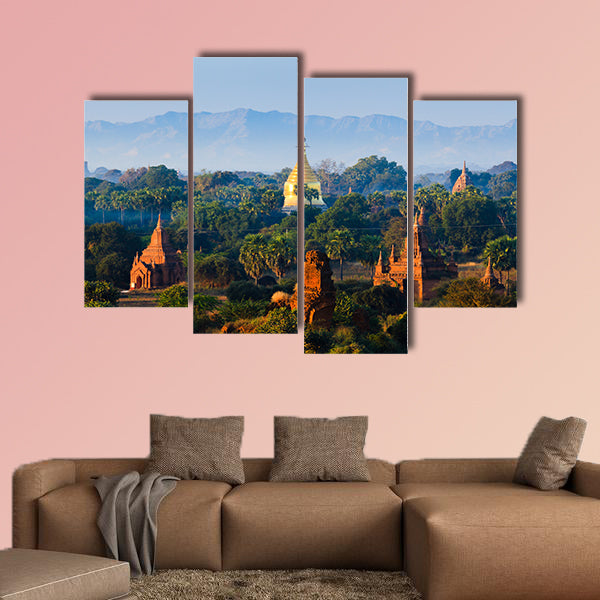 The Temples of, Bagan, Pagan, Mandalay, Myanmar multi panel canvas wall art