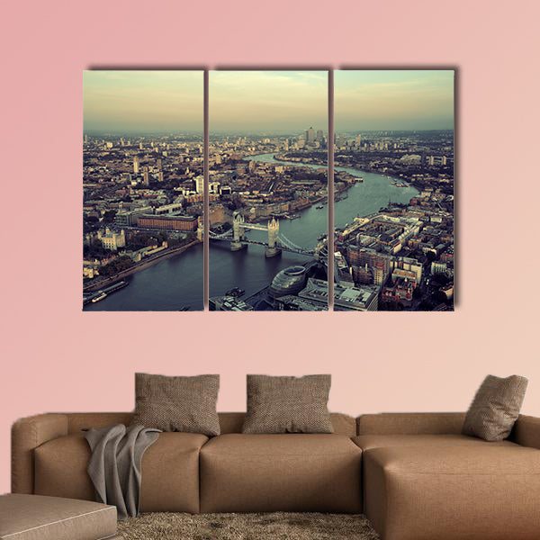 London rooftop view panorama at sunset with urban architectures wall art