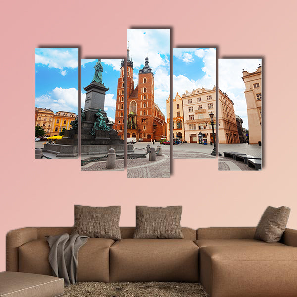 Saint Mary's Basilica and Rynek Glowny Krakow, Poland wall art