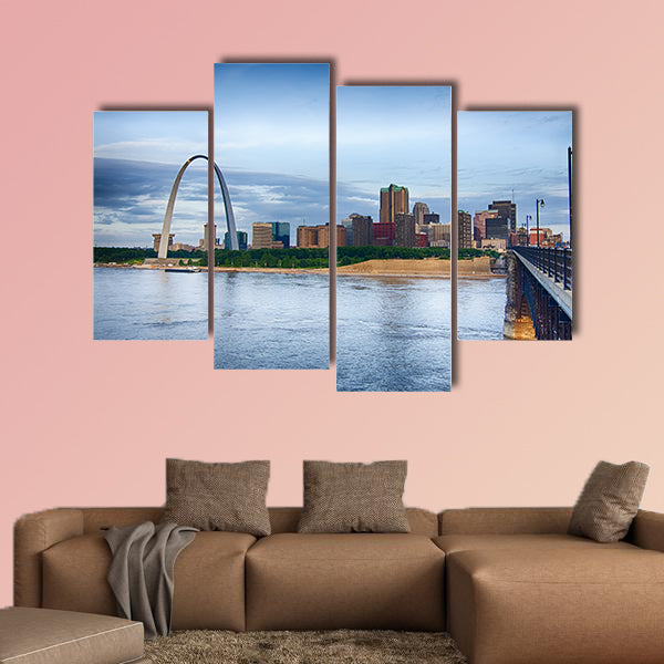 Early morning Cityscape of St. Louis skyline in Missouri state wall art