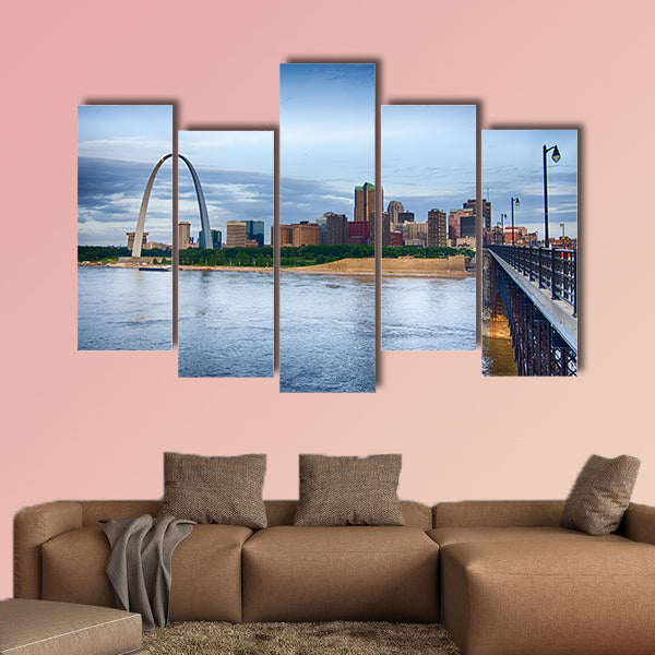 Early morning Cityscape of St. Louis skyline in Missouri state wall art